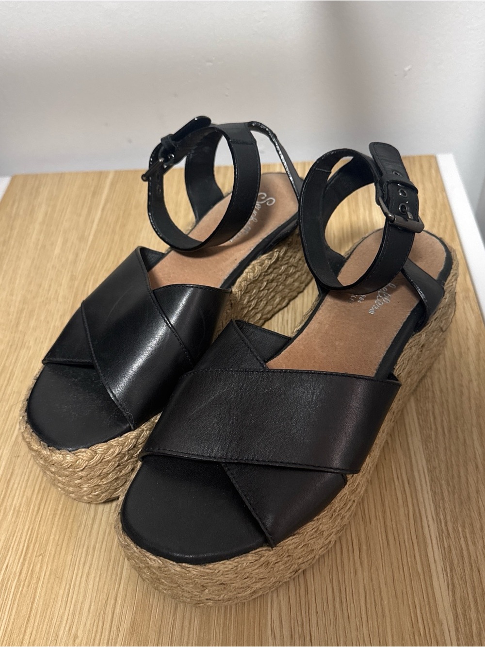 Seychelles Black Platform Espadrille Sandals